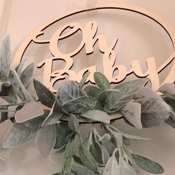 “Oh Baby” wooden greenery Door Swag Baby Room Decor Shower Decor - Picture 7 of 10